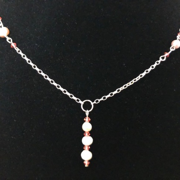 Fresh Water Pearl Lariat Necklace/Earring Set - Picture 3 of 6